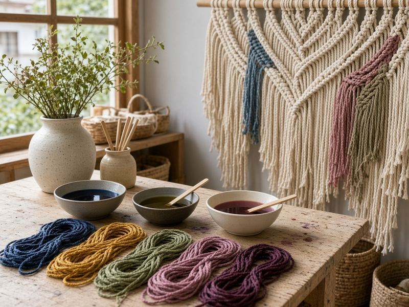 Dyed cord days at Macrame Forest Orbit
