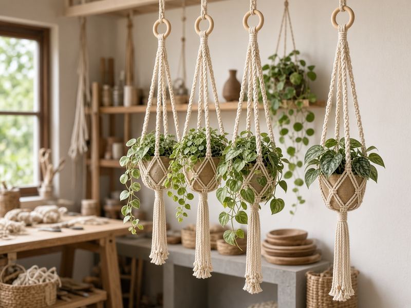 Plant hangers at Macrame Forest Orbit